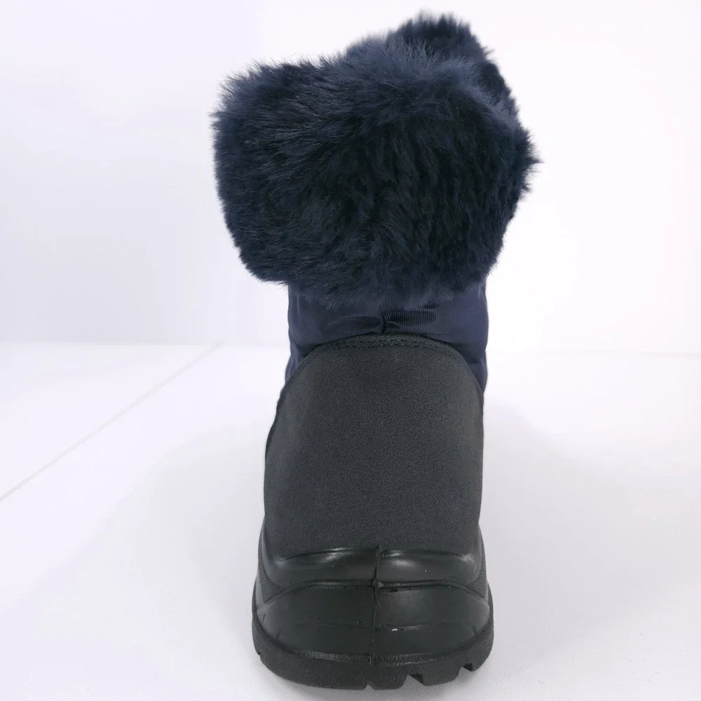 Easy Street Dry Waterproof Frosty Navy‎ Winter Booties Cozy Zip Womens Size 9 WW